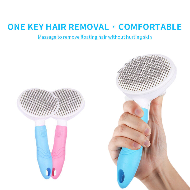 Pet Cosmetic Products Automatic Combing Knotting Dog Supplies Cleaner Cat Accessories Needle Comb One Key Hair Removal Brush