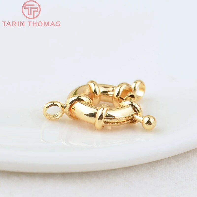 (2751)6pcs 11.5mm 13mm 15mm 21mm 24k cor de ouro de bronze 2 furos encantos pulseira conector de alta qualidade diy jóias acessórios