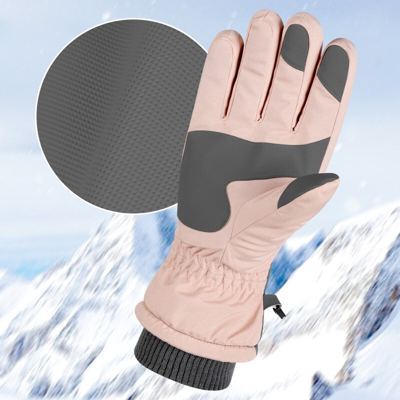 2022 Men's Ski Gloves Fleece Snowboard Gloves Snowmobile Motorcycle Riding Winter Gloves Windproof Waterproof Unisex Snow Gloves