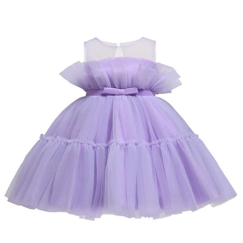 Toddler Girl Dresses 2022 Summer New Girl's Dress Korean Mesh Princess Dress Fairy Bow Tutu Dress Birthday Performance Outfits