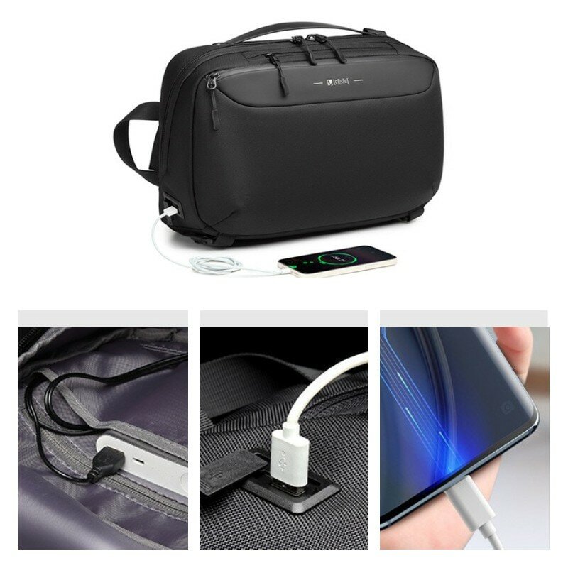 SUUTOOP للرجال متعددة الوظائف حقيبة كتف USB شحن عبر الجسم حقيبة الأعمال السفر رسول حزمة أكسفورد حقيبة يد للذكور