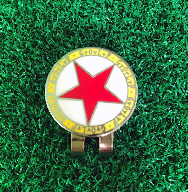 Gvovlvf Golf Ball Marker with Magnetic Cap Clip Red Zinc Alloy Five-pointed Star Mark Gift for Golfer Kids 1pc New High Quality