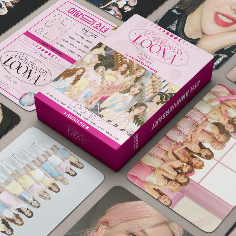 Kpop LOONA – ensemble de 55 cartes album Photo HD de haute qualité, pour 4ème anniversaire