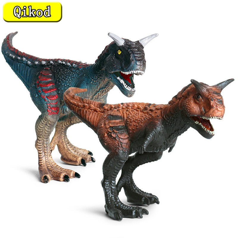 جديد الاطفال محاكاة الجوراسي واقعية ديناصور Carnotaurus نماذج للحيوانات البلاستيكية عمل الشكل عالية الجودة طفل لعبة تعليمية هدية