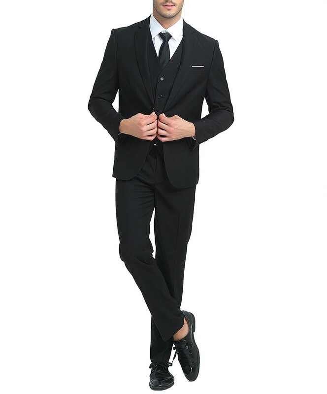 Mannen 3-Stukken Suit Notched Revers 1 Button Slim Fit Formele Jas Vest Broek Set Voor Man Zakelijke Formele jurk Bruiloft Prom Smoking