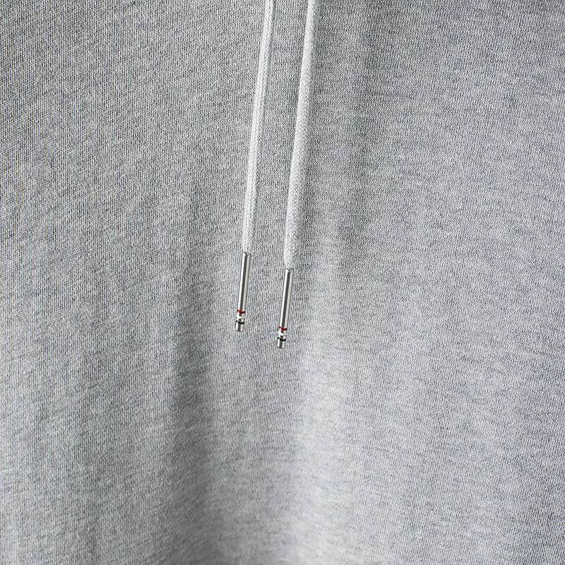 TB THOM Sweatershirt Bertudung Pasangan Berkualitas Tinggi Baru Empat Garis Longgar Warna-memblokir Kaus Pria Merek Mewah Lengan Panjang