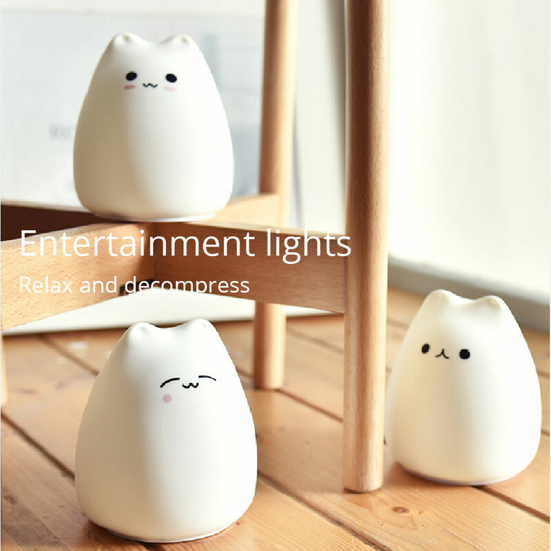 Zoyaloo-子供用の猫型タッチLEDランプ,動物の形をしたライト,装飾的な作業灯,バッテリーセンサー,クリスマスやオフィスに最適