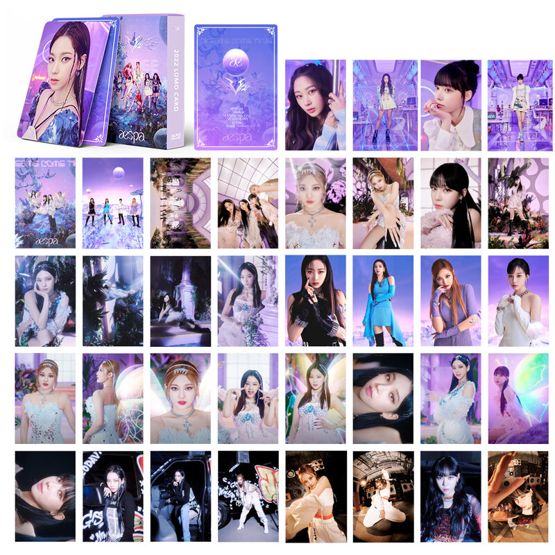 55 sztuk/zestaw Koop Aespa Photocards Kpop karty Lomo SAVAGE WINTER NINGNING z nadrukowanym zdjęciem karty Album koreański Idol kolekcja dla fanów prezent