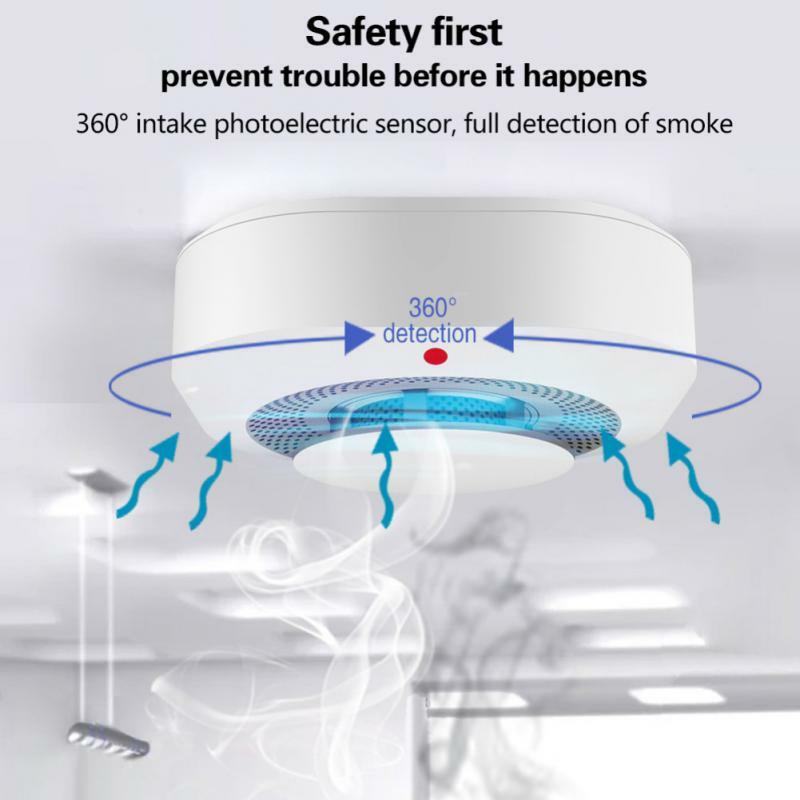 RYRA Alarm Sensor Asap WiFi Perlindungan Kebakaran Tuya Detektor Asap Kombinasi Alarm Kebakaran Sistem Keamanan Rumah Pintar