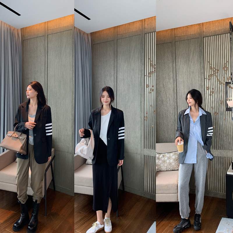 Autumn and winter new trendy brand casual tb suit jacket high-quality net red temperament outer wear suit top ladies