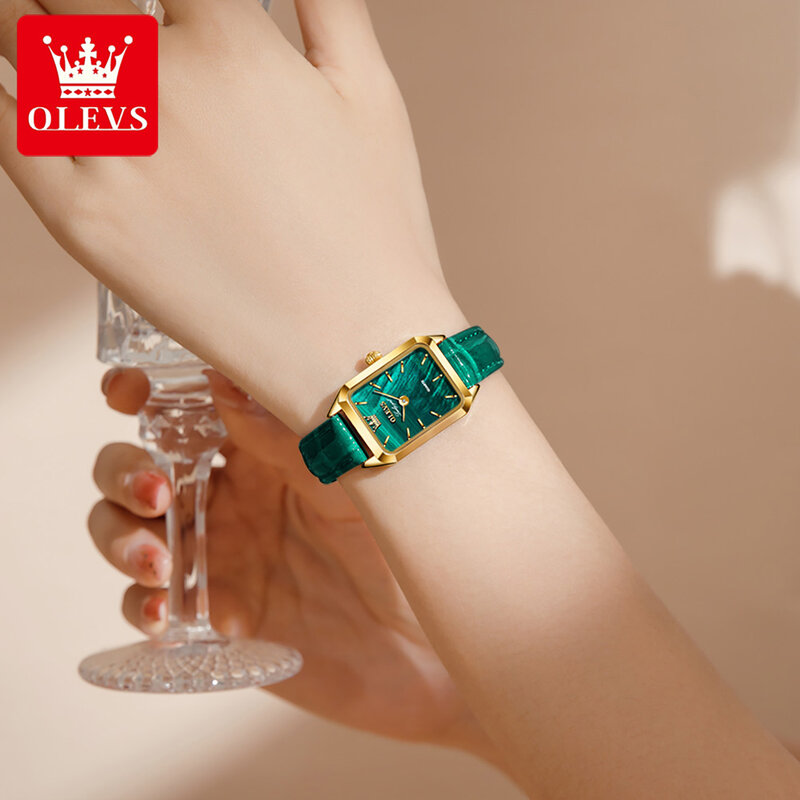 OLEVS – montre-bracelet en Quartz pour femmes, montre-bracelet en PU étanche, de haute qualité, à la mode