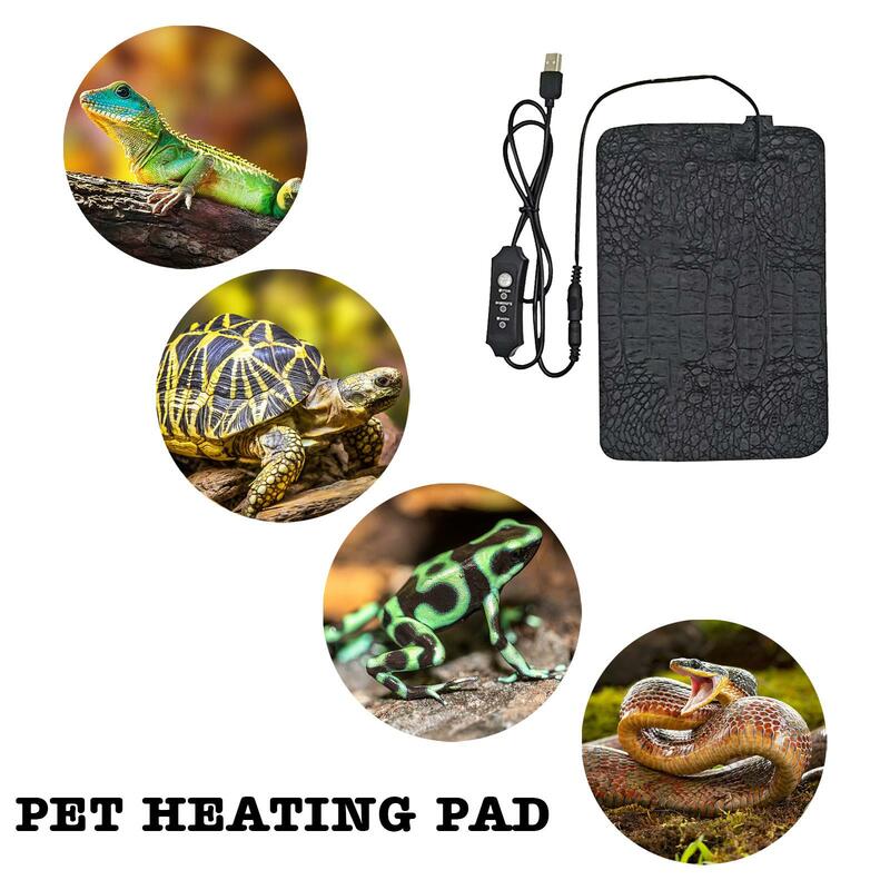 Almohadilla térmica USB para mascotas, manta térmica eléctrica para reptiles, controlador de temperatura ajustable, esterilla para incubadora, herramientas de calentamiento