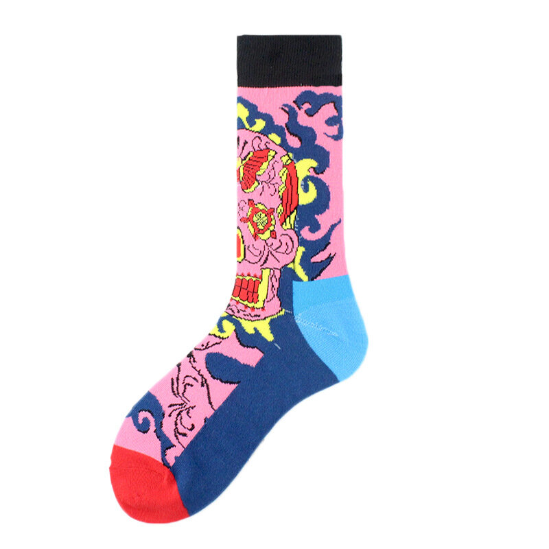 Individual Male and Female Middle Tube Socks Fashion Colorful Ghost Bat Series Trendy Sports Stitching Fashion Skateboard Socks