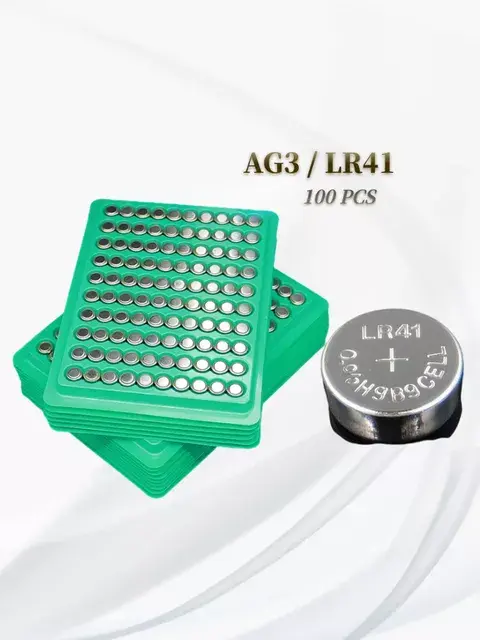 Nowy 100 sztuk monety baterii alkalicznej AG3 1.55V baterie guzikowe LR41 SR41 192 CX41 392 L736 384 SR41SW kalkulatory zegarek lampa łańcuch