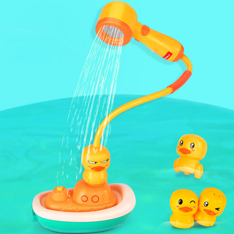 아기 목욕 장난감 귀여운 오리 전기 물 스프레이 욕실 목욕 장난감 아이 물 장난감 샤워 욕조 대화 형 어린이 선물
