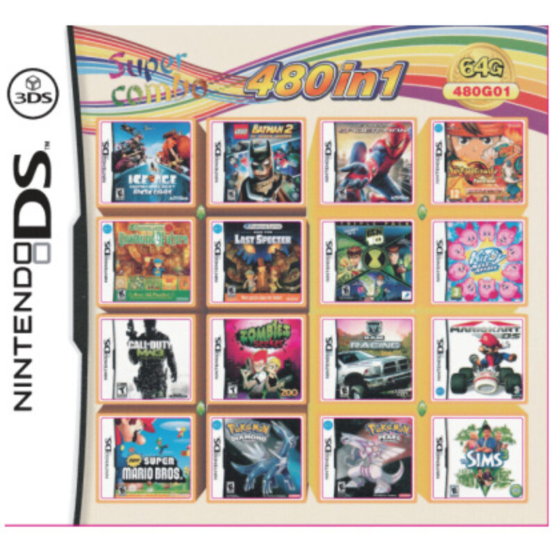 3DSNDSDS GBA FC GB MD GBC PEC 510In 1 482IN1 Legend of Zelda Seven Dragon Ball Naruto kaset Game berbagai macam langka