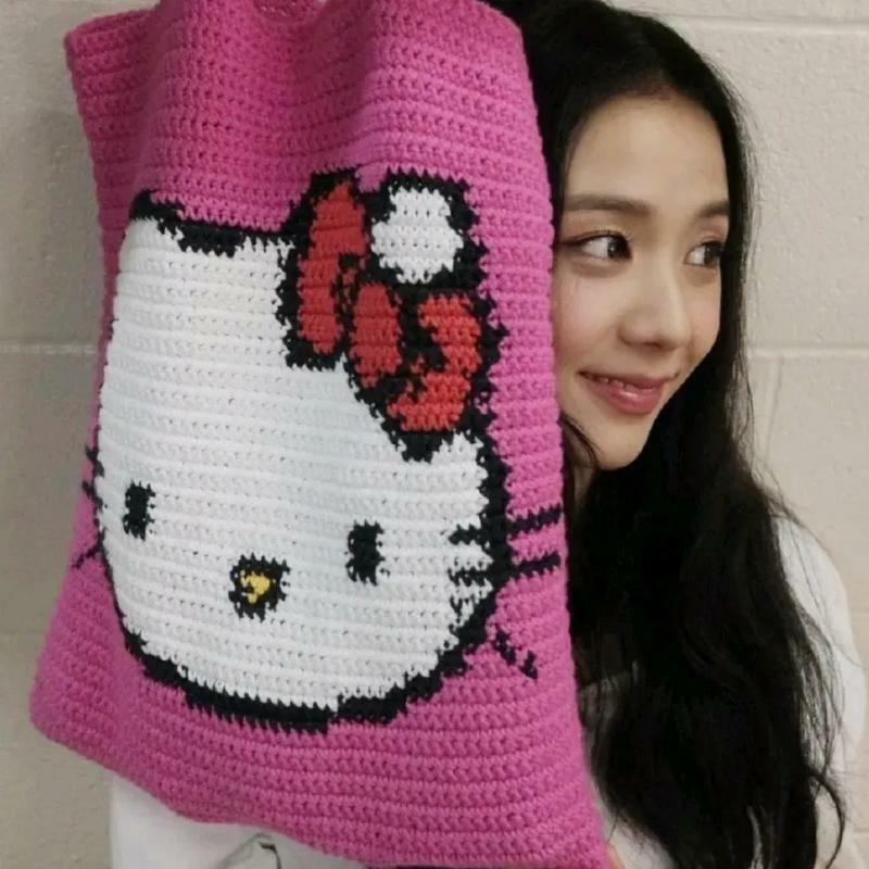 Hello Kittys-Bolso de mano Kawaii para niñas, mochila suave de dibujos animados, Cinnamoroll Mymelody Sanrio, Anime Purin Dog Kuromi Plushie