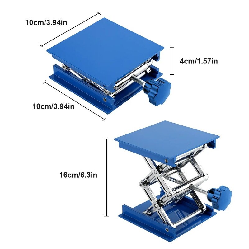 Suporte de alumínio para plataforma, flexível, ajustável, azul, 100x100mm, plataforma de alumínio