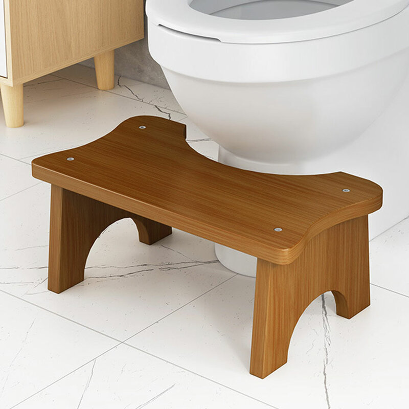 Furniture Household Kids Adults Comfortable Simple Durable Assistant Home Bathroom C Shape Bamboo Toilet Stool For Pooping