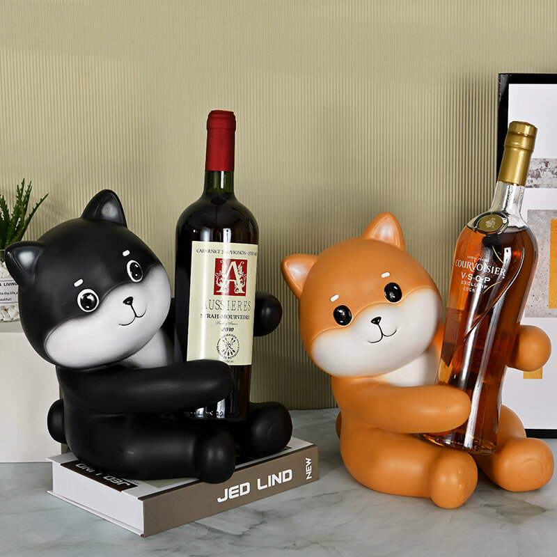 Resin Dog Wine Holder Animal resin sculptur Dog Figurine Resin Statue Ornament Home Decorative Sulptures For Home statue Decor