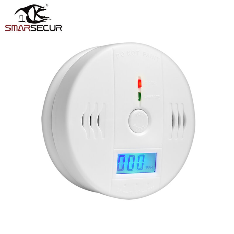 Smarsecur 85dB Waarschuwing Hoge Gevoelige Lcd Optische Onafhankelijke Co Gas Sensor Koolmonoxidevergiftiging Alarm Detector