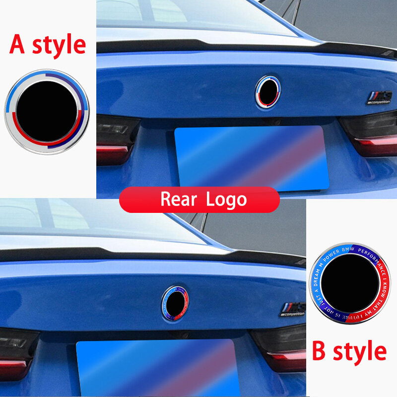 Emblema de capó delantero para BMW, Logo del 50 ° aniversario de 82mm, insignia trasera de 74mm, tapa de cubo de rueda de 68mm, pegatina de volante de 45mm, 7 unidades