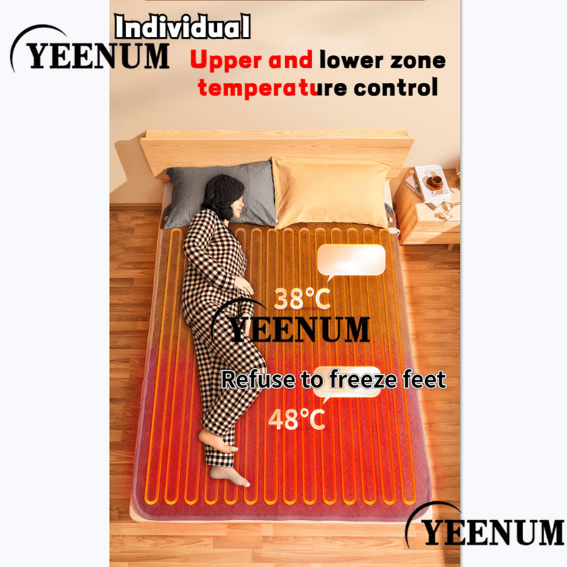 Manta de calefacción eléctrica de invierno, Control inteligente de temperatura, colchón de calefacción con Control remoto