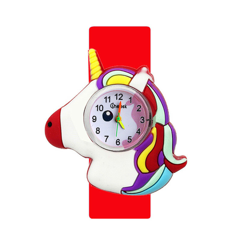 Dropship-만화 Reloj 컬러 포니 소년 소녀 시계, 키즈 스포츠 쿼츠 플랩 손목 시계, 아기 크리스마스 선물 시계, 시간