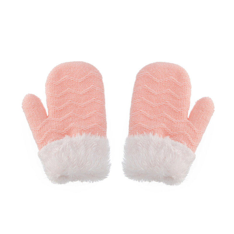 0-3ปี Mittens สำหรับเด็กฤดูหนาว Warm ถุงมือทารกเด็ก Mittens ถักเชือก Full Finger เด็กหญิงเด็กชายอุปกรณ์เสริม