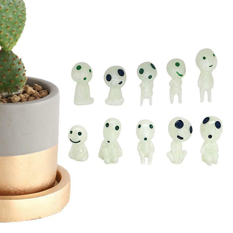 10PCS Luminous Garden Ghost Miniature Figurines Wall Decor Room ...
