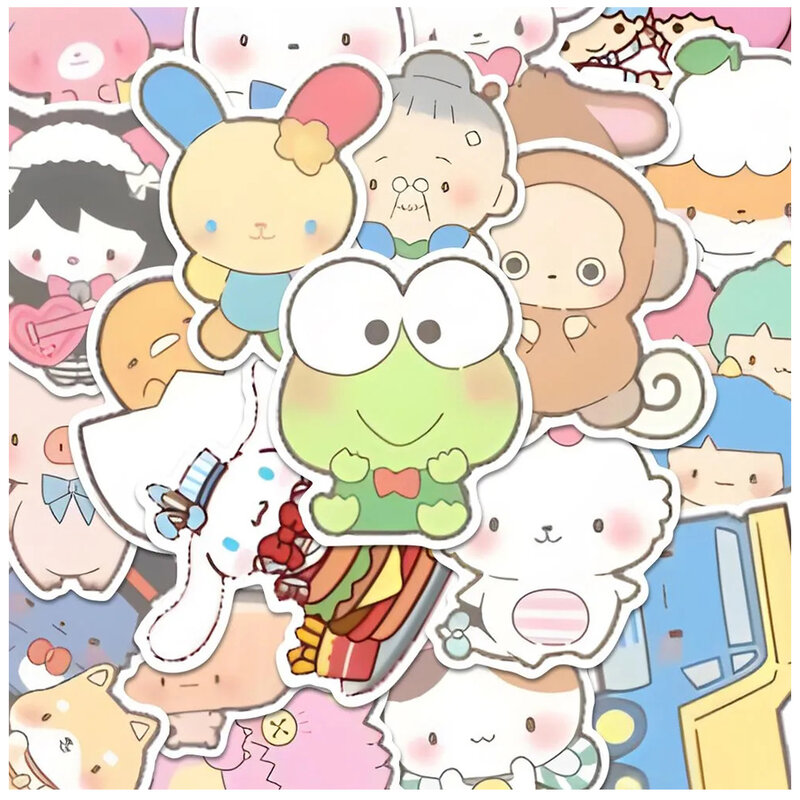 Sanrio Cute Hello Kitty Cartoon Adesivos, Kuromi Minha Melodia, Decoração Anime, Laptop, Notebook, Telefone, Brinquedos Kawaii, 10 Pcs, 30 Pcs, 48Pcs