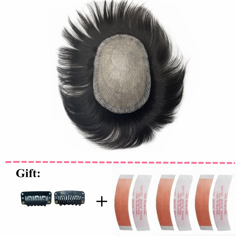 Halo Lady-tupé para hombres, piezas de cabello humano, Unidad de cabello, peluca, tupé masculino, sistema de reemplazo, Peotese capilar con cintas