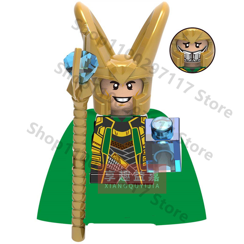 WM717 Movie Hero Thor Loki Bricks Bouwstenen Anime Cartoon Mini Actiefiguren Hoofden Montage Speelgoed Kinderen Verjaardagscadeautjes XH04