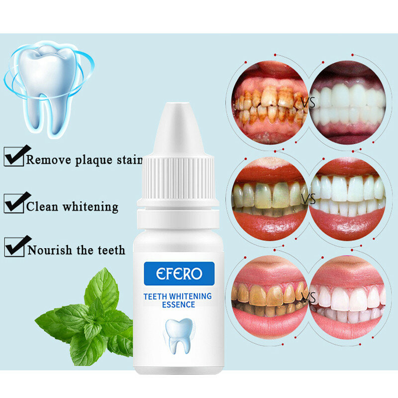 エフェロ歯のホワイトニングエッセンス,汚れのクリーニング,口腔衛生,漂白剤血清,黒