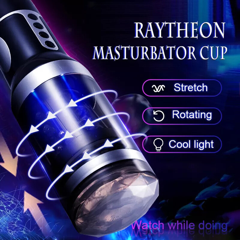 Automatic Male Masturbator Cup Telescopic Rotation Silicone Vagina Masturbation Sex Toys for Men Adults sucking Male Mastubator
