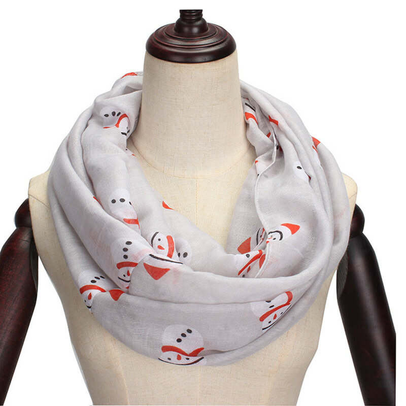 Christmas Scarf Christmas Pattern Printed Fashion Thin Scarf Women's Christmas Scarf Accessories Ladies Comfortable Warm Scarf