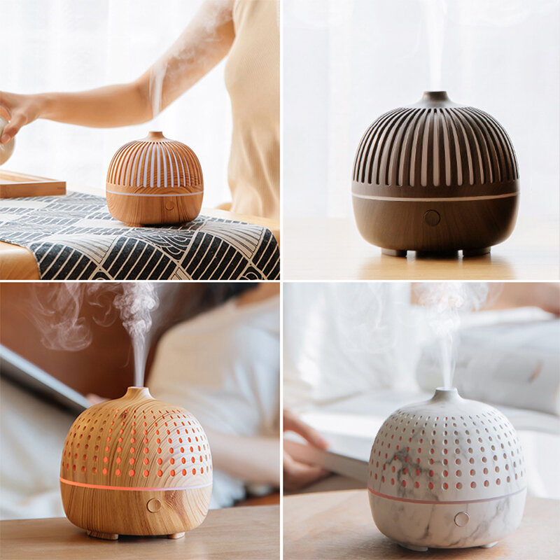 Kinscoter Luxury Aroma Essential Oil Diffuser น้ำมันหอมระเหยอัลตราโซนิค LED USB Air Humidifier สำหรับโยคะ