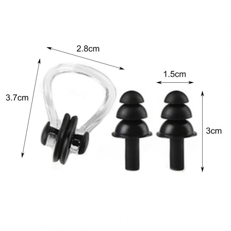W32 Swimming Earplug Nose Clip Set Three-layer Silicone Waterproof For Surfing Diving Swimming Accessories