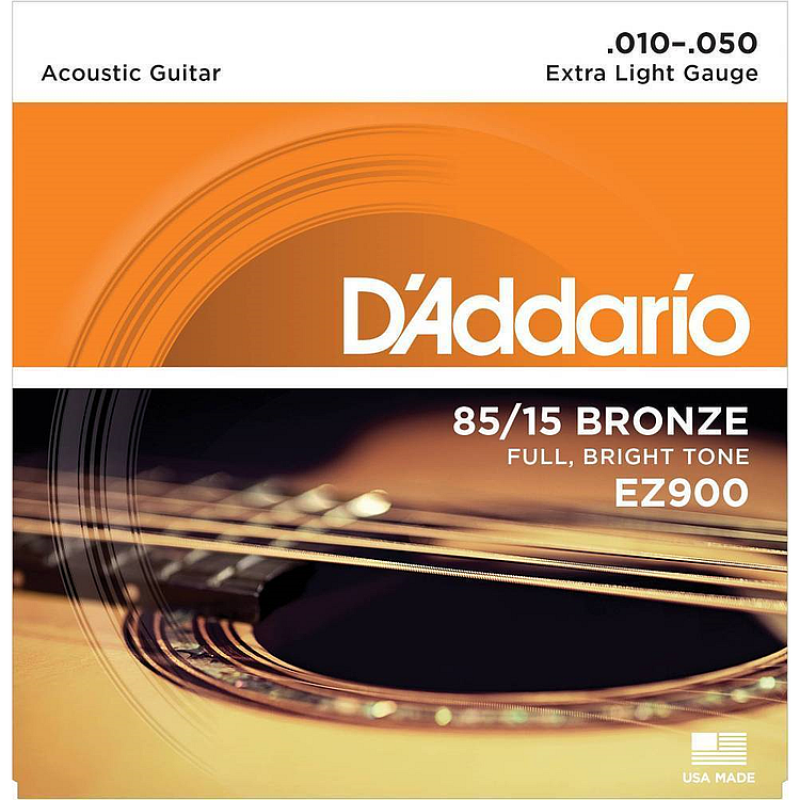 D'Addario EZ900 85/15 Bronze Acoustic Guitar Strings, Extra Light Gauge, 10-50 (Daddario / D Addario)