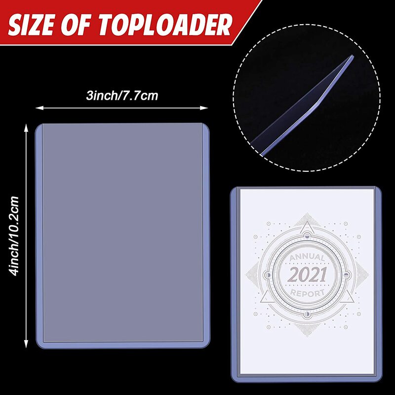 Toeploader-ゲームカード用の3 "x4" 青い/白素材,カバーボード用のプラスチック製プロテクター