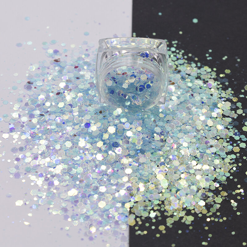 10 g/saco atacado chunky glitter sereia pérola unhas flocos mix hexágono sparkly sinfonia diy manicure lantejoulas acessórios