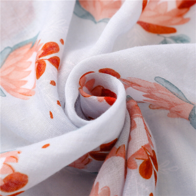 Blooming Flowers New Spring Summer High Quality Long Viscose Beach Shawl Scarf Lady Bandana Scarves with Tassel 2022