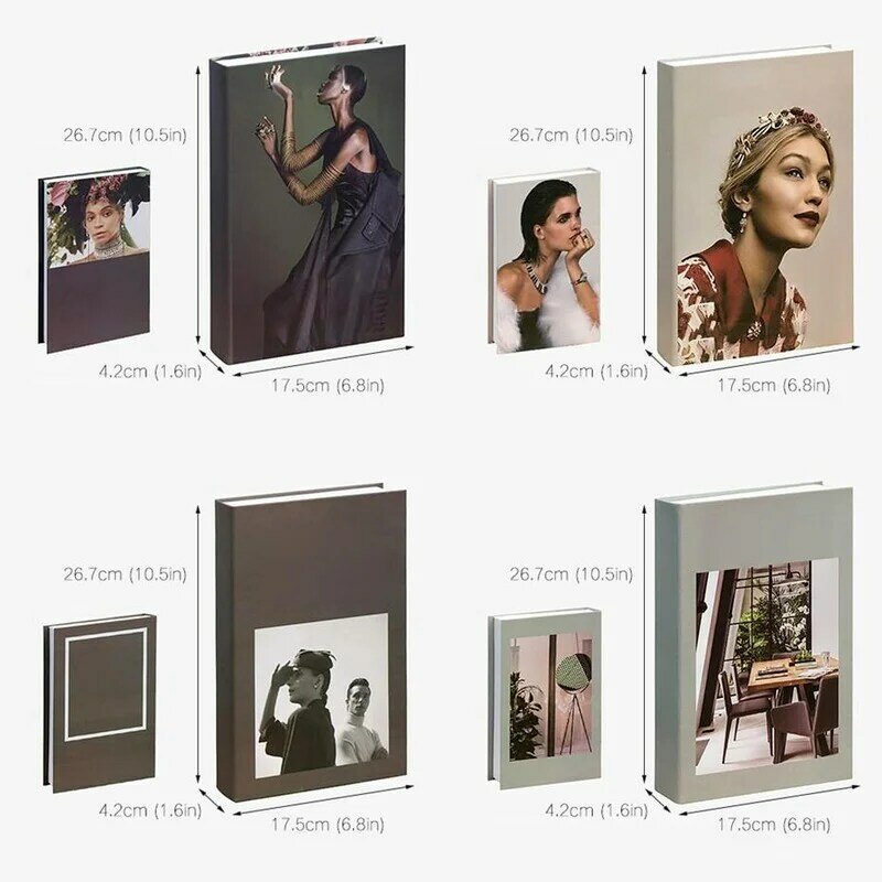 Caja de almacenamiento de libros falsos para decoración del hogar, simulación moderna de lujo, modelo de Hotel y Club, 6 piezas