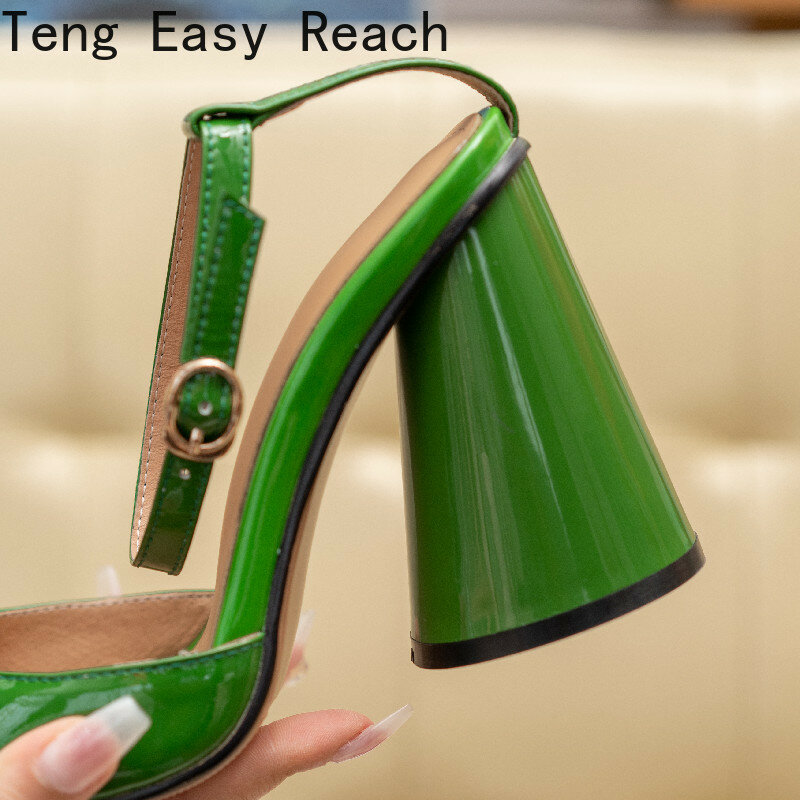 New Chunky Heeled Ankle Strap Pumps Sweet chunky heel purple round toe heel Woman High Heels Pumps Shoes 2022 spring Summer