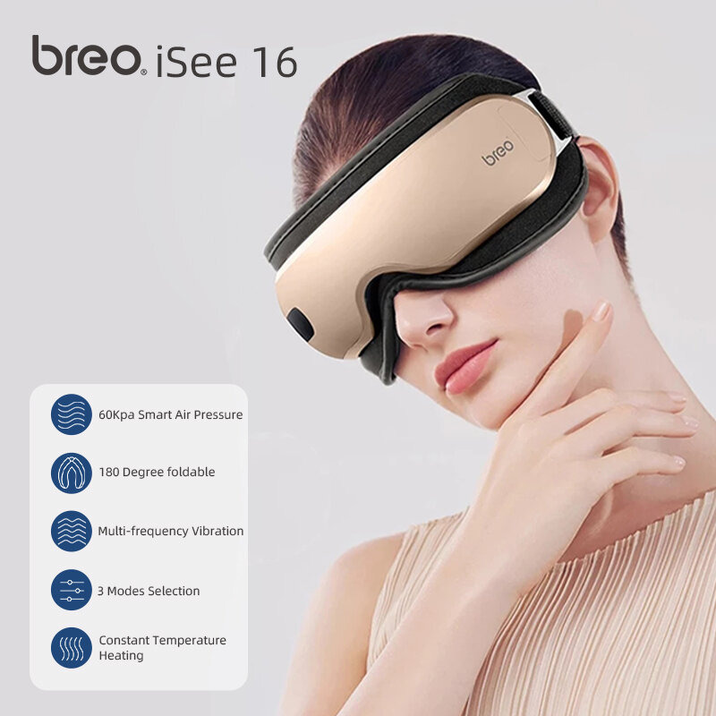 Breo-masajeador ocular inteligente iSee16 4D, dispositivo de música relajante, con vibración de Airbag, acupuntura, con calefacción