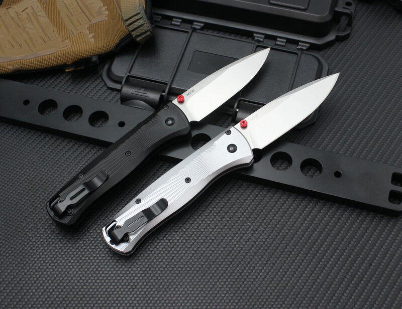 Cuchillo plegable táctico de alta calidad para exteriores, navaja militar de bolsillo de seguridad con mango de aluminio BM 535, M390