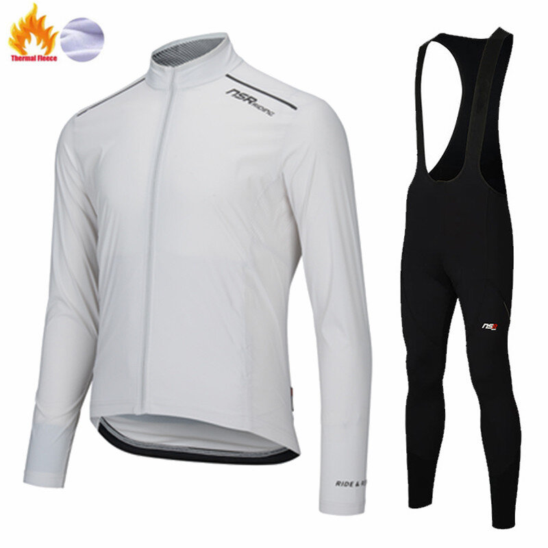 NEW Korea NSR Winter Cycling Jersey Set Men Thermal Fleece Cycling Clothing Road bike suit MTB Uniforme Bicycle Maillot Ciclismo