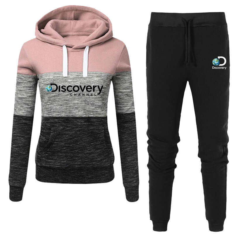 Jesień nowy dres kobiety Discovery stroje z kapturem bluzy i spodnie do biegania wysokiej jakości damskie Casual sport odzież do joggingu
