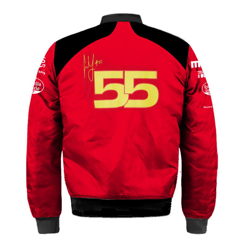 Chaqueta de carreras oficial del equipo de Scuderia, chaqueta gruesa de viento para locomotora, deportes extremos al aire libre, Leclerc y Sainz, 2023