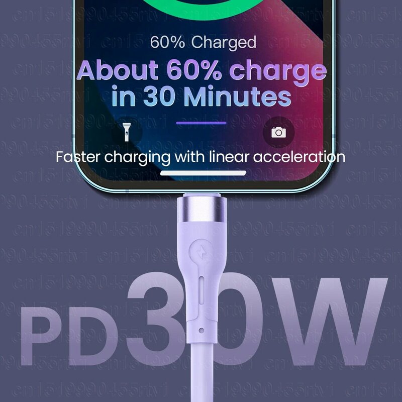 Pd 30W Snel Opladen Usb Kabel Voor Iphone 14 13 12 11 Pro Max Usb Type C Tot 8-Pin Kabel Voor Iphone Usb Data Draad Charger Cord